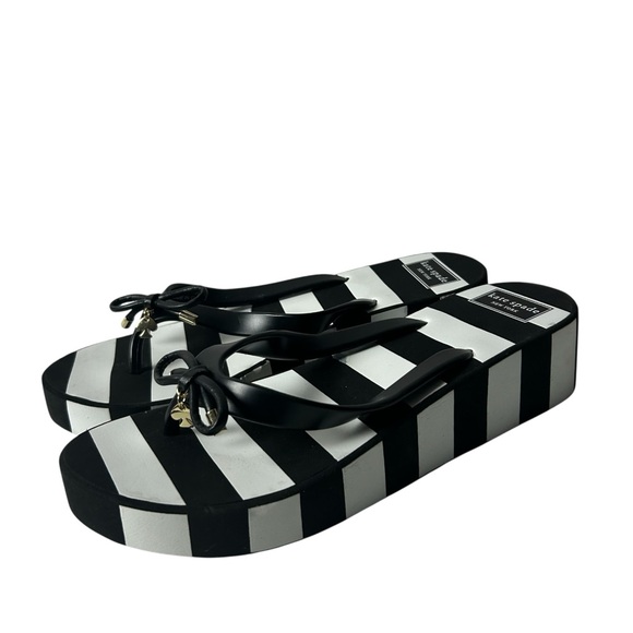 Kate Spade Rhett rubber Flip Flops Women’s Striped Platform Sandals Size 10M - Picture 3 of 12
